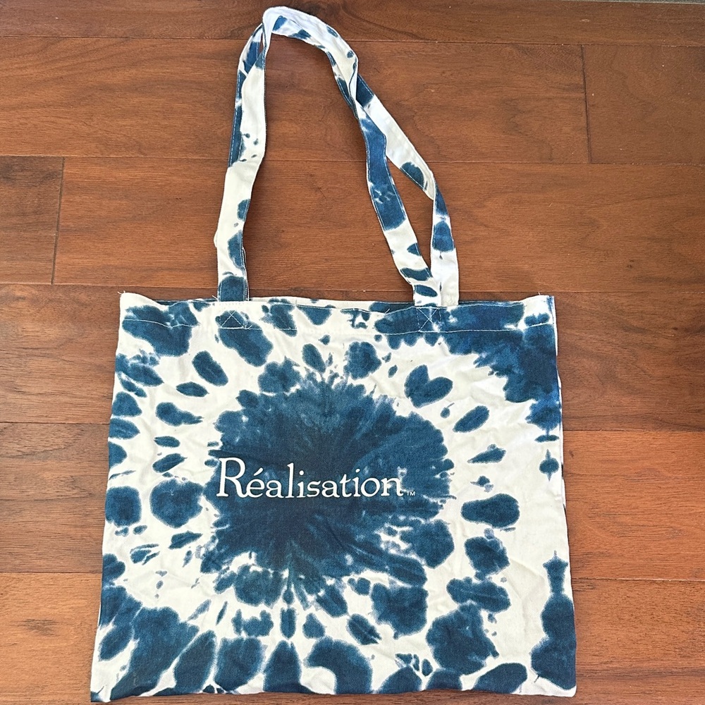 Realisation Par Navy and White Tie-Dye Tote